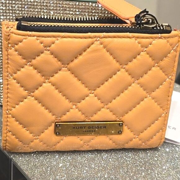 Kurt Geiger London Mini Quilted Wallet- Peach - Picture 6 of 8